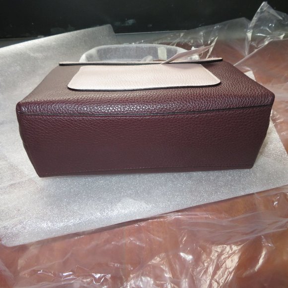 COACH Tammie Shoulder Bag In Colorblock Burgundy Pink Silver Hardware - Picture 10 of 15